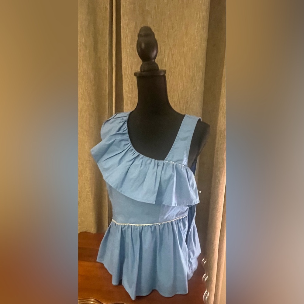 Wildfox Blue Ruffled Sleeveless Top - size M NWOT
